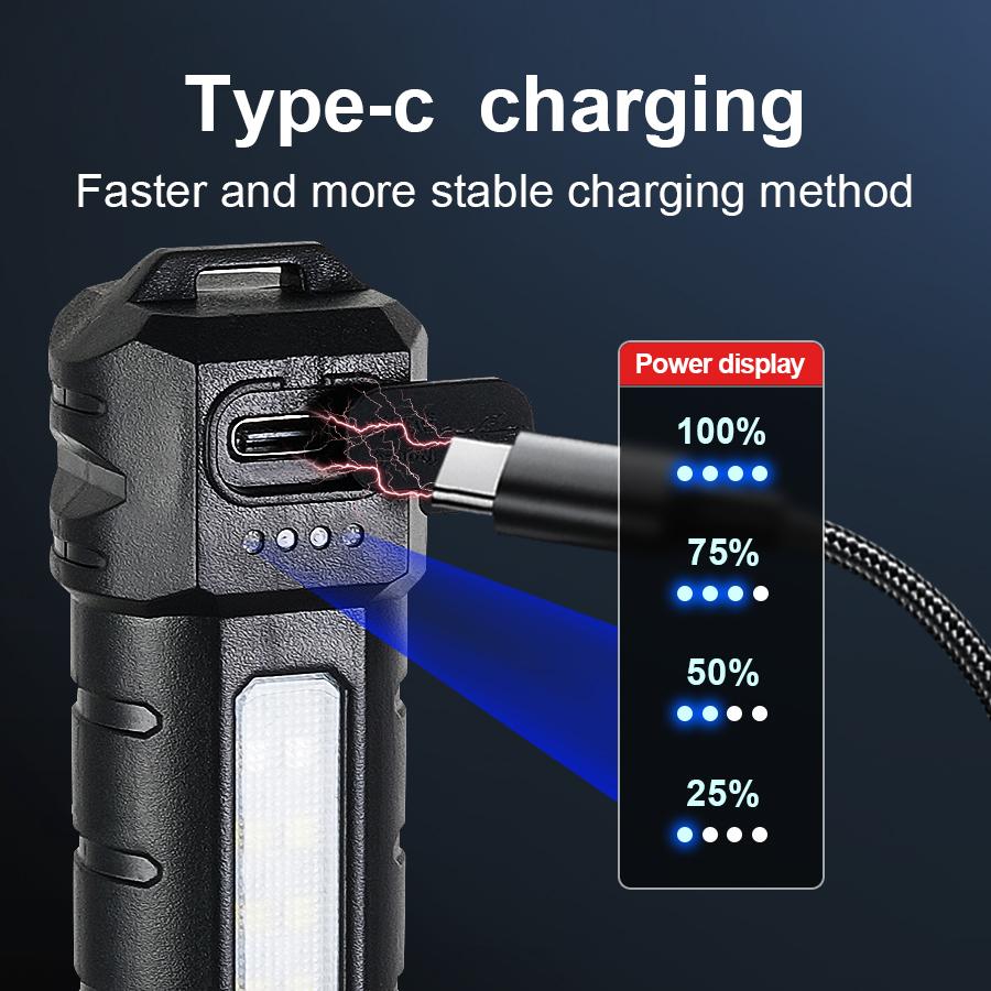 99000LM Фонарик высокой мощности 3 источника света Перезаряжаемый фонарь с желтым светом для работы на открытом воздухе Кемпинговый фонарь с зумом