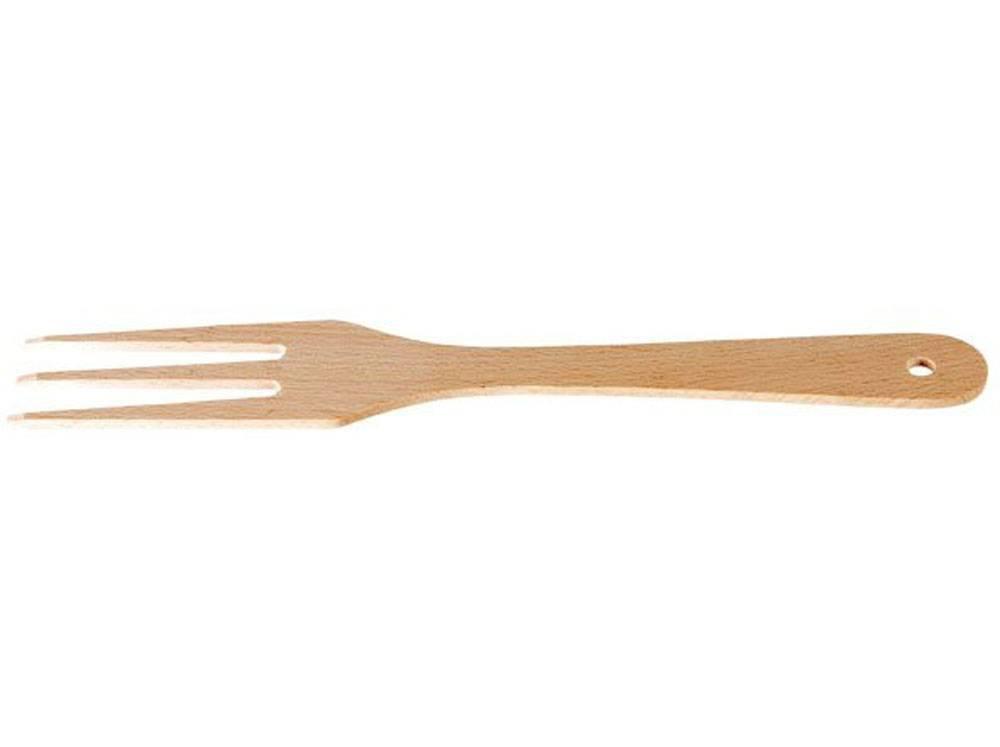 Wooden kitchen fork, 3 tines, 28 cm