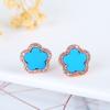 Plant Flowers Geometric Five Leaf Petals Women Luxury Earrings Shiny Clover Bridal Lovely Gift