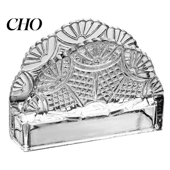 Embossed Texture Napkin Dispenser Tissue Holder, Crystal Glass Modern Style, Durable Scratch-Resistant Elegant Office Paper Towel Holder Organizer,