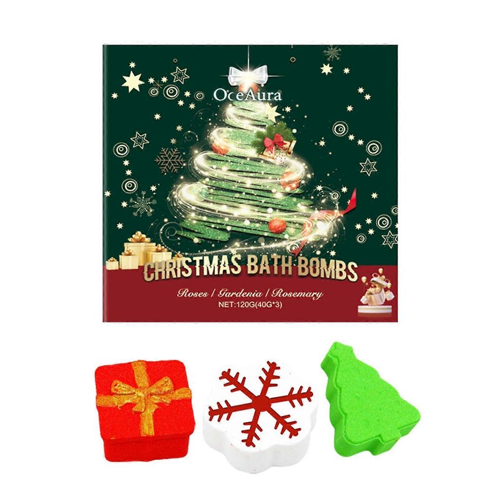 Oceaura Christmas Bath Ball Set Colorful Bath Ball Moisturizing Lasting Fragrance Plant Cleaning Bath Ball