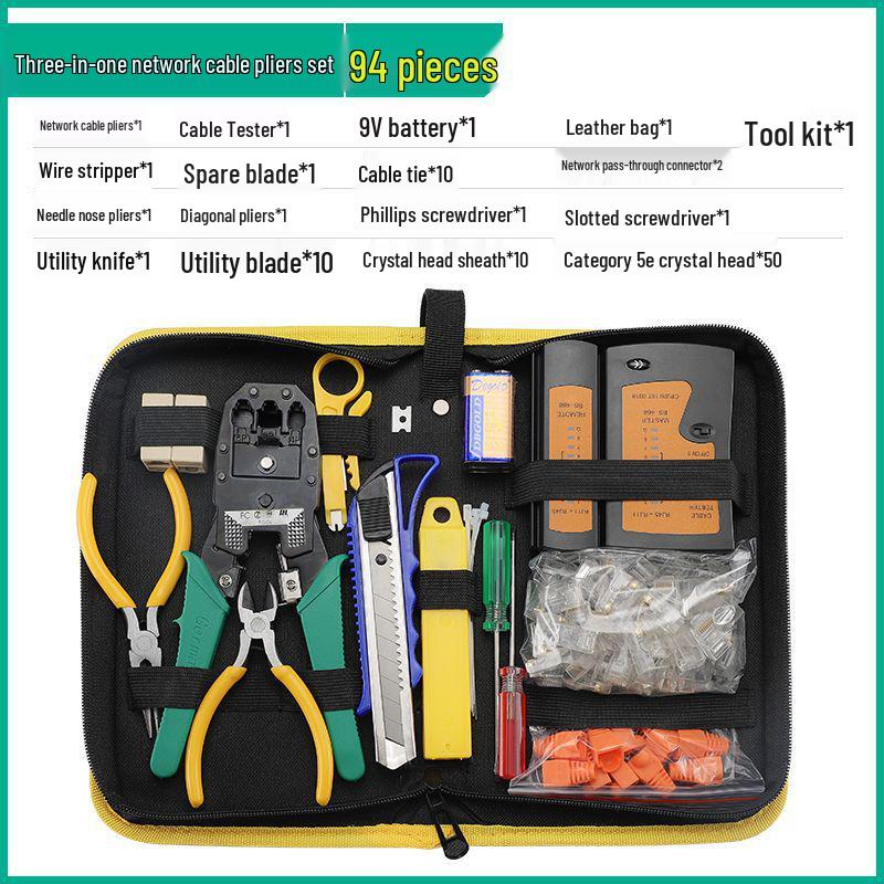 Набор обжимного инструмента для кабелей домашней сети: Клещи Cat5 и многофункциональный стриппер для проводов