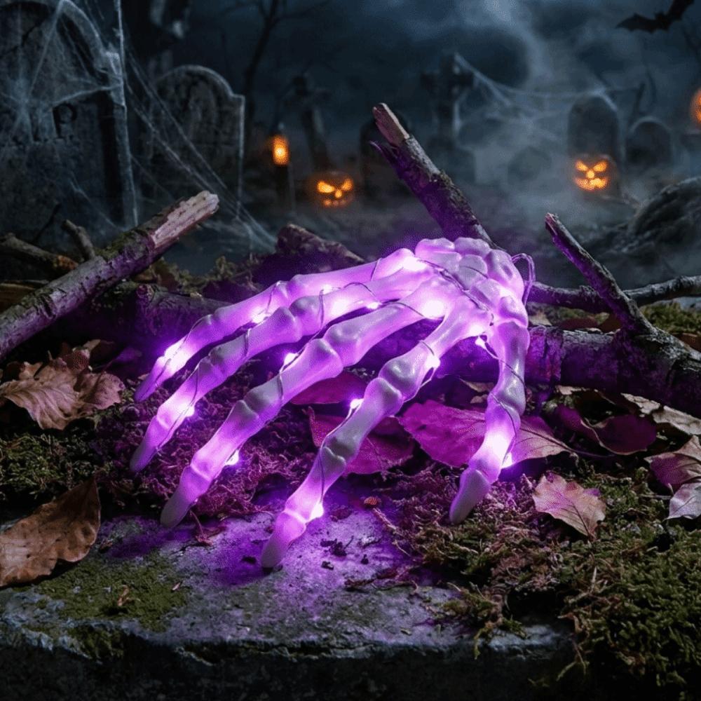 Realistic Glowing Skeleton Hand Plastic Ghost Skeleton Hand Lamp Halloween Party