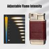 Ambrogio.L Pipe Lighter - Genuine Leather Adjustbale Soft Flame Refillable Butane Gas Lighter - Boxed Bronze Brushed