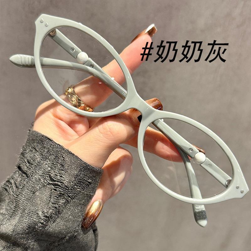 Nerd glasses female oval square face tortoiseshell glasses frame can be matched with degree high-end frame Internet celebrity