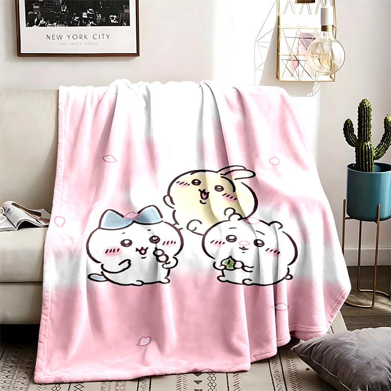 Chiikawa Theme Blanket Suitable For The Sofa Camping And Travel Made Of Soft Flannel Material An Ideal Gift For Occasions Such As Birthday