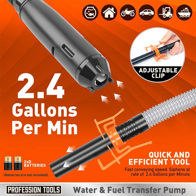 Portable Electric Oil Extractor Pump Battery Power Fuel Pump Handheld Liquid Fuel and Water Transfer Pump Tools with A Gun Mouth
