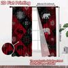 2pcs, 2D FLAT PRINTING Curtains (Without Rod) Plaid Forest(1) Modern Fashionable Curtainments during the Christmas holiday