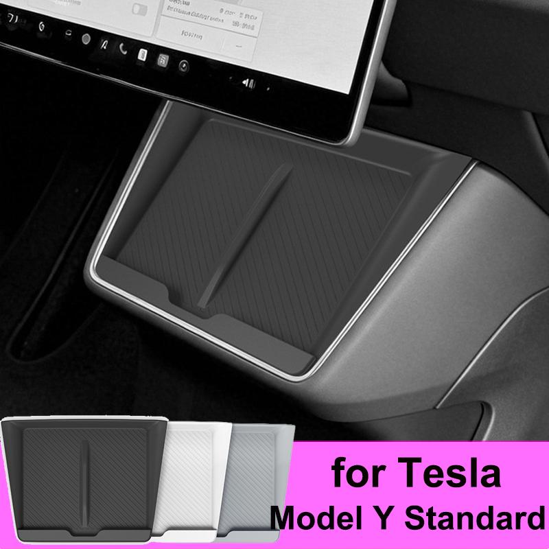 for Tesla Model Y Standard 2026 2025 Wireless Charging Pannel Protector Pad Phone Holder Anti-slip Cushion Silicone Protect Mat