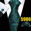 Mens Fashion Neckties Teal Silk Tie Pocket Square Cufflinks Blue&Green Formal Casual Ties