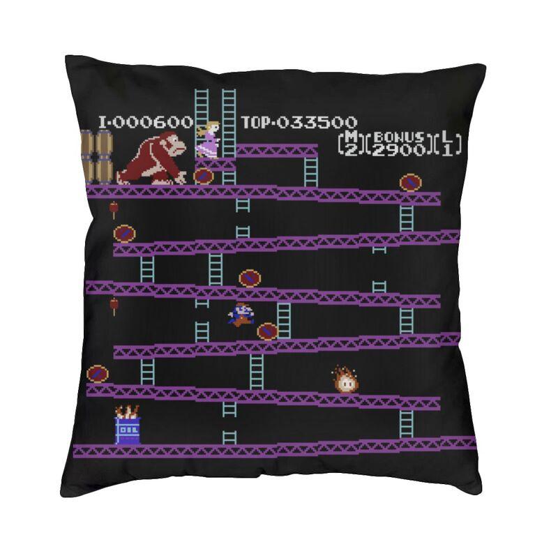 Цифровой чехол для подушки Donkey Kong 40x40 см, аркадная игра, коллаж, мягкая скандинавская наволочка для дивана, автомобиля, модная наволочка