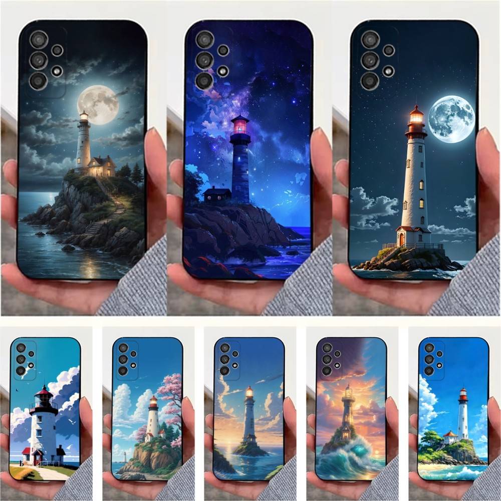 Аниме Чехол для телефона 'Маяк' для Samsung S25, S24, S23, S22, S20, S21, S10, Ultra, Plus, Lite, FE, Мягкий Силиконовый Черный Чехол