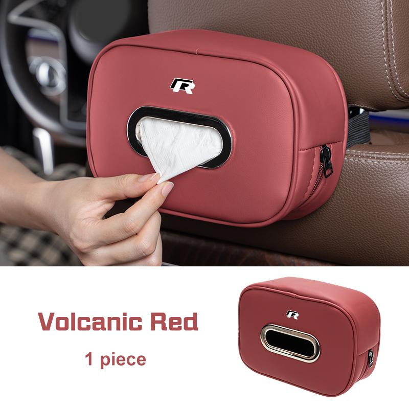 Vehicle Tissue Box Microfiber For VW GTI Polo Golf MK6 MK7 Passat B8 Tiguan T-ROC Leather Backrest Storage Paper Bag Accessories zj1