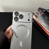 Роскошное металлическое покрытие для чехла с беспроводной зарядкой Magsafe для iPhone 17 Air 16 15 14 13 12 11 Pro Max Матовая ПК Бесшовный чехол
