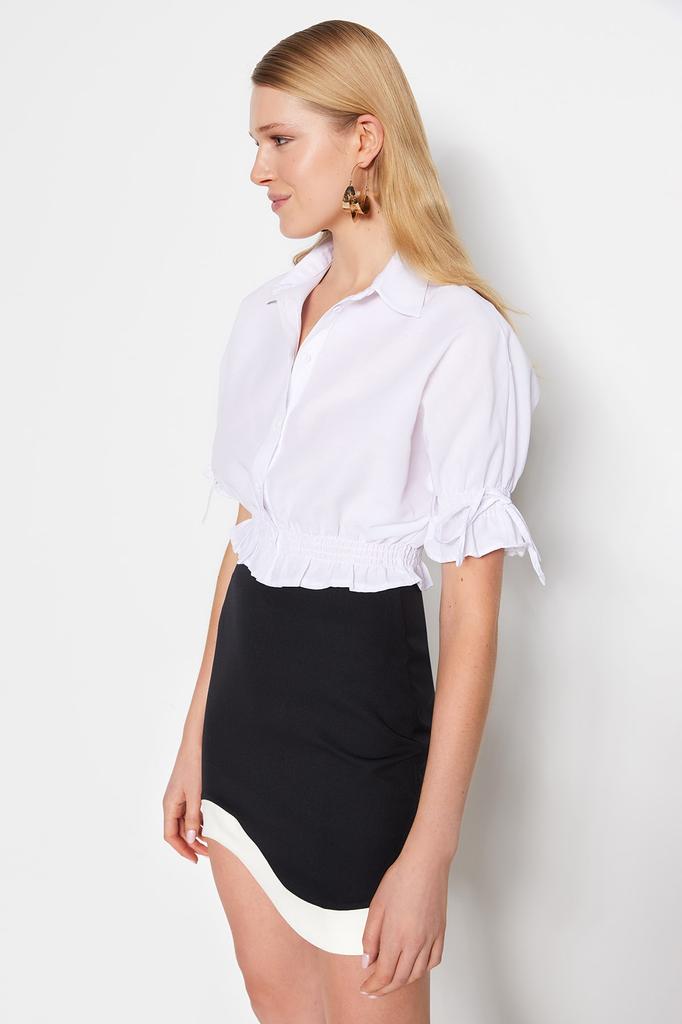 Women's Fashion Shirt Shirt Collar Long Striped Woven 100% Cotton Shirt