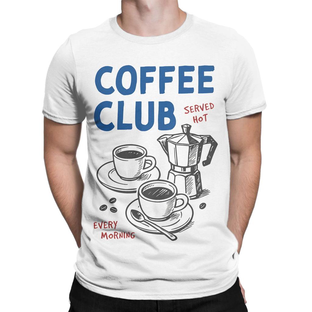Harajuku Coffee Lover Club T Shirt Cotton Short Sleeve O-neck Summer Tops Shirts