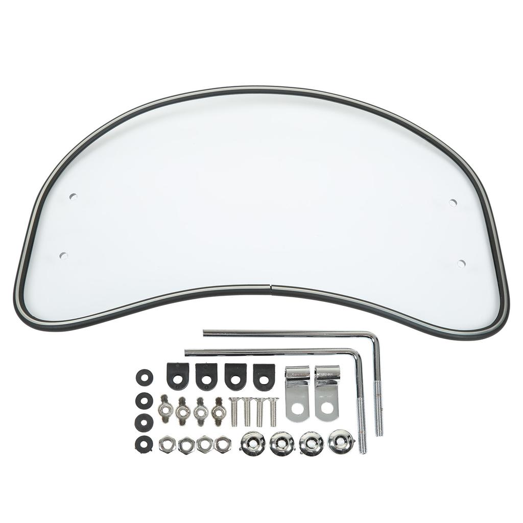 Motorcycle Oval Windshield Clear Front Windscreen Spoiler Air Wind Deflector Guard Shield Universal Fit Transparent