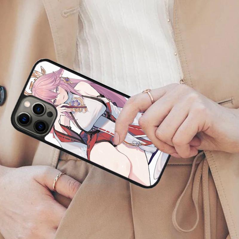 Чехол для телефона с магнитом Genshin Impact Яэ Мико для APPLE iPhone 17 Air 16 14 13 12 Pro Max 15 Plus Беспроводная зарядка MagSafe