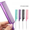 Antistatic Hair Dye Brush Barber Purple Pointed Tail Hair Styling Comb Steel Needle Pins Rat Tip Combs Professional Barber Tool