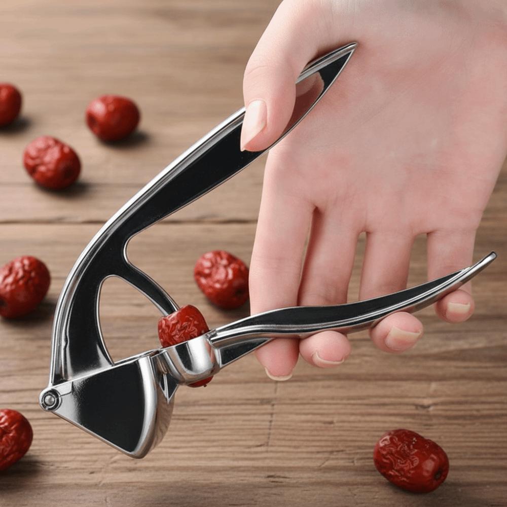 2 in 1 Garlic Press Rust-proof Corrosion-resistant Garlic Masher Labor-saving Zinc Alloy Garlic Squeezer Hawthorn