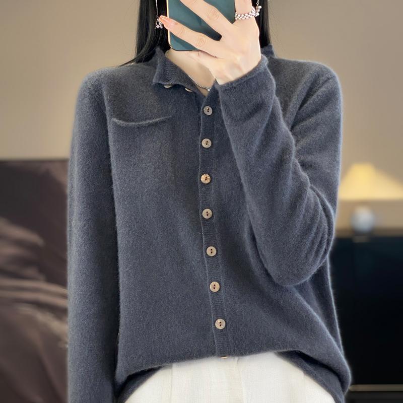 Осенне-зимний женский трикотаж, модный повседневный однотонный свитер с длинными рукавами и круглым вырезом