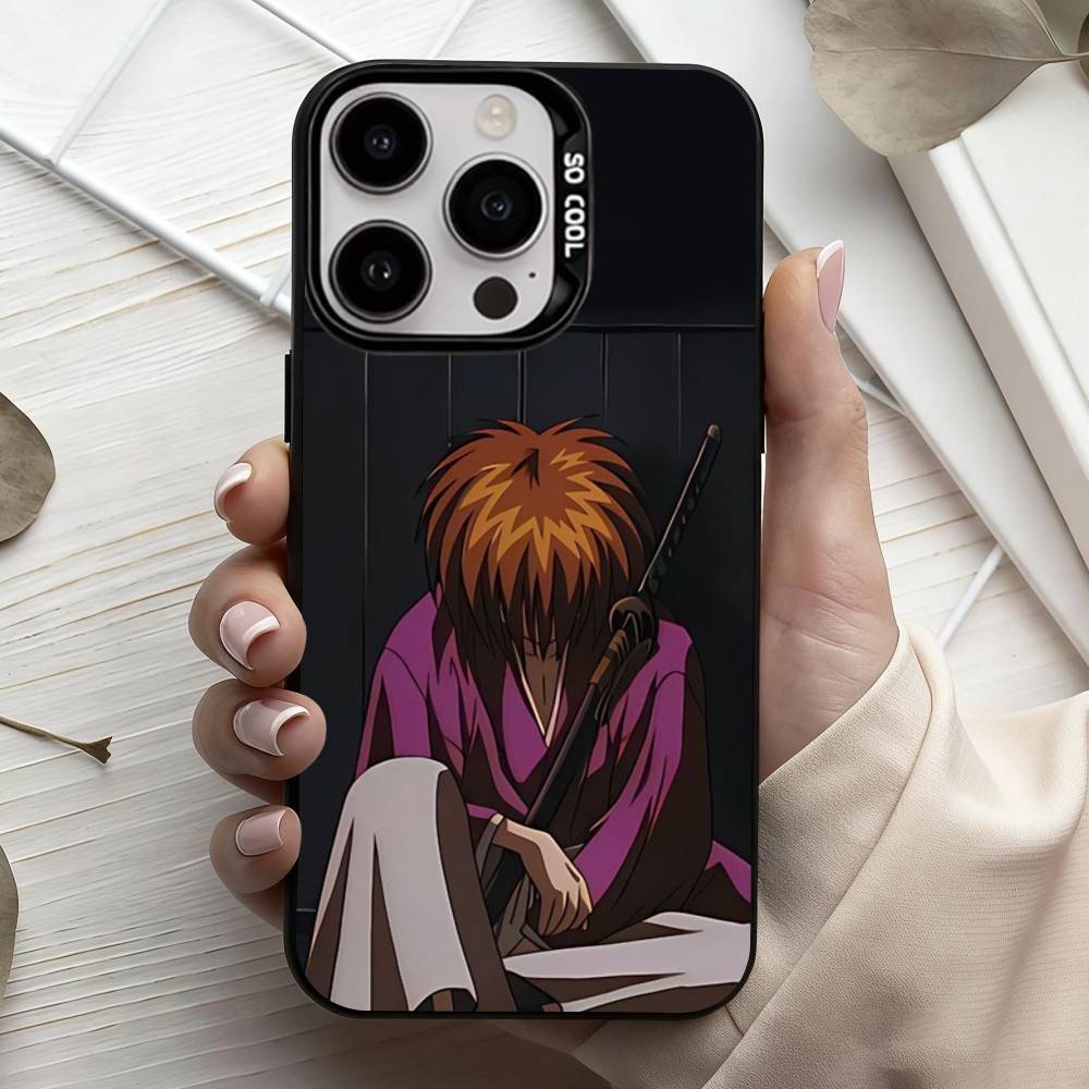 Чехол для телефона Аниме R-Rurouni K-Kenshin-N Для iPhone17,16,15,14,13,12,11 Plus,Pro Max Черный Конфетный серебристый чехол для телефона