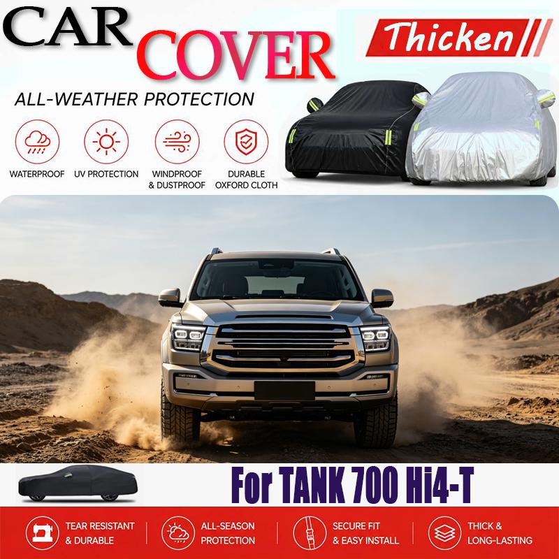Outdoor Full Car Cover For TANK 700 Hi4-T with Reflective Strips Waterproof Snowproof Dustproof UV Protection Auto Accessories