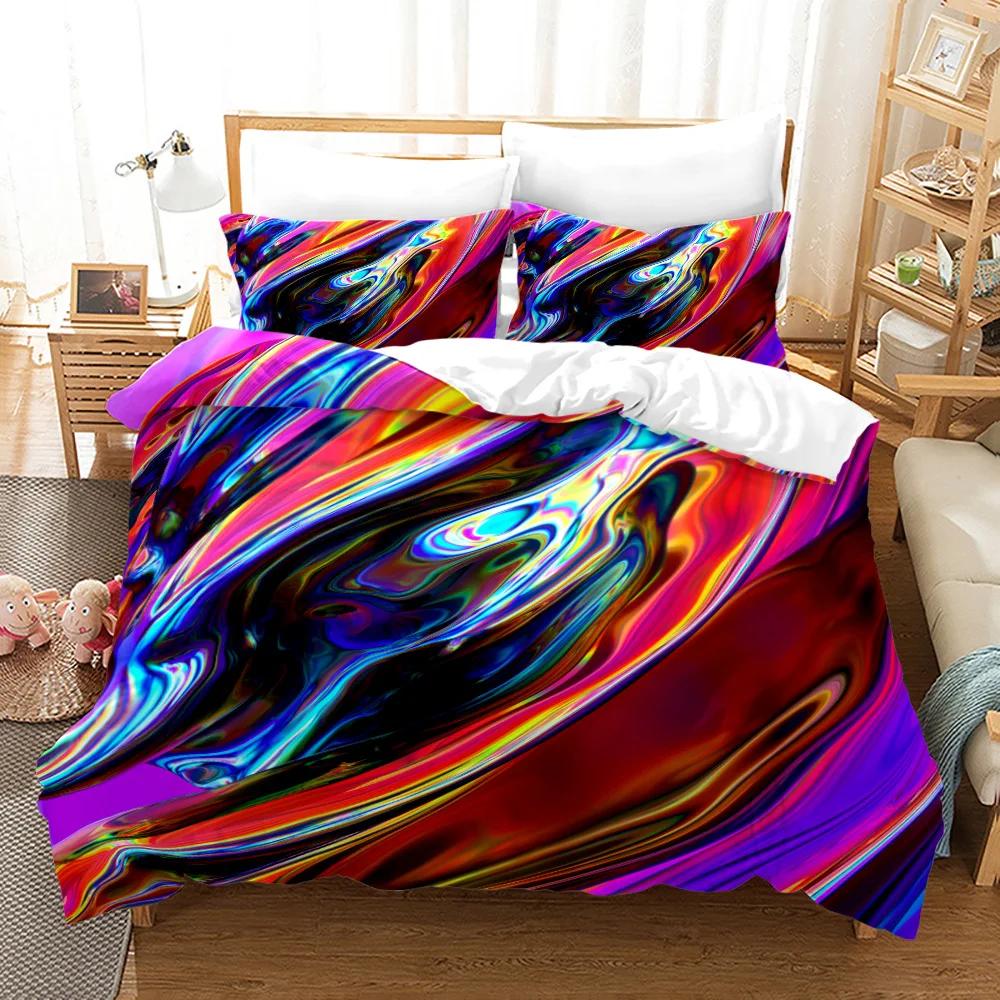 Комплект постельного белья из 3 предметов с односторонним принтом и красочным узором, удобная дышащая простыня, комплект постельного белья Comforterble