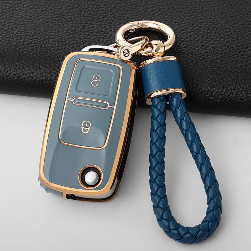 Новый чехол-оболочка из ТПУ для автомобильного ключа Vw Volkswagen Polo Tiguan Passat Golf Jetta Lavida Skoda Octavia 2 3 Кнопки Аксессуары