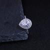 Huitan Water Drop Wedding Ring Band Trendy Pear Shaped Cubic Zircon Stone Paved Silver Plated Anniversary Ring  Lots