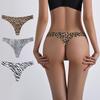 Seamless Ice Silk Leopard Print Low Waist Women's Thong