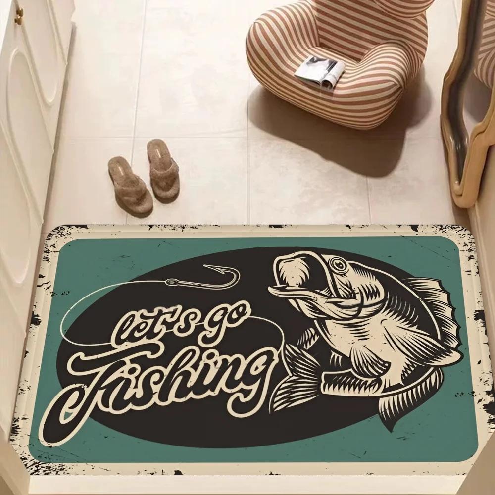 Логотип Nash Fishing Коврик для пола Коврик для ванной Комната для детей Спальня Декорация Балкон Противоскользящий Дверной коврик Гостиная Прикроватные коврики