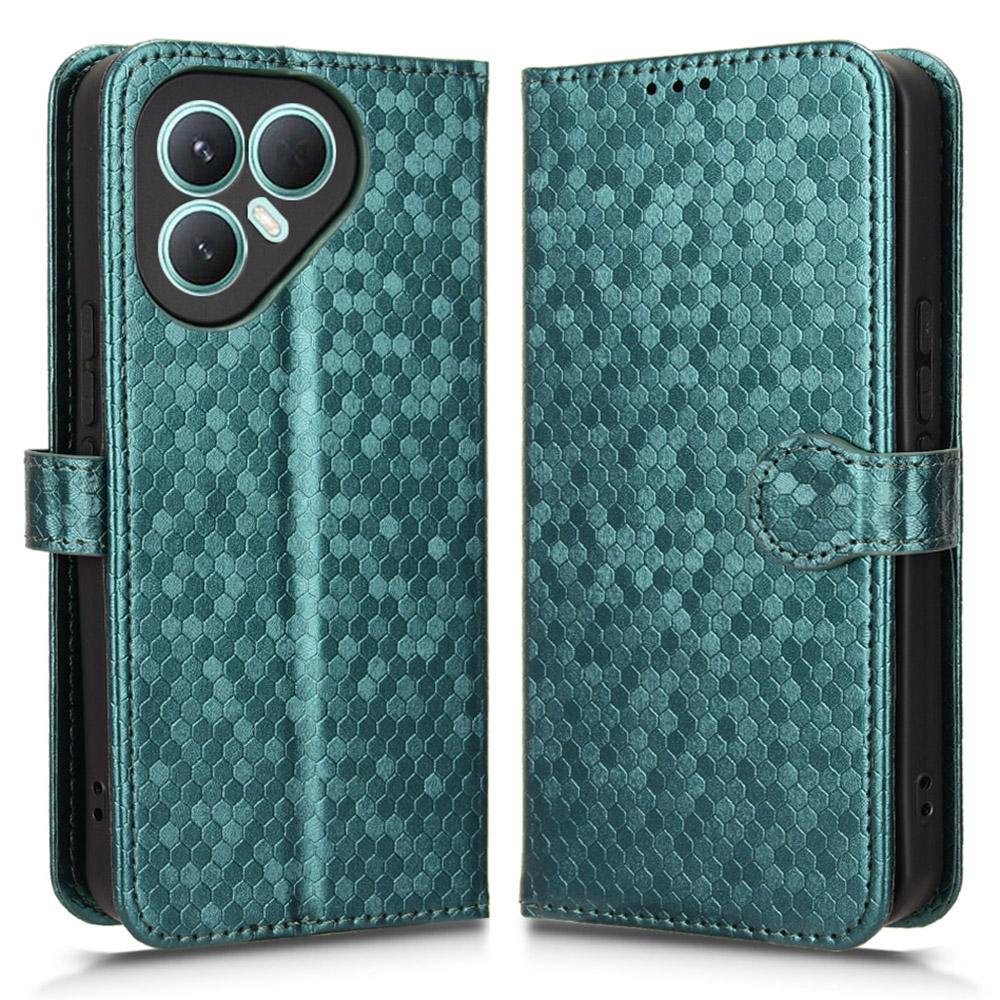 For TECNO Pova 7 Ultra 5G Wallet Case Dot Pattern Imprint PU Leather Phone Cover with Wrist Strap