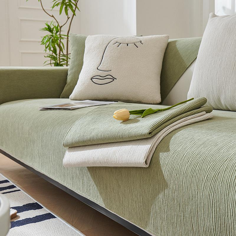 Solid Color Chenille Sofa Cushion Four Seasons Universal Non-Slip Mat Sofa Cover Slipcover