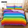 Rainbow Printing Bedding Set, Colorful Stripe Comforter Cover Soft Bedding Set, Twin King Queen Size 3pcs Polyester Quilt Cover