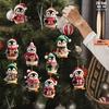 Wooden Christmas Ornament 2D Santa Claus On Hot Air Balloon/Riding Bicycle/Penguin/Elf Hanging Ornaments for Xmas Tree Holiday Party Decor