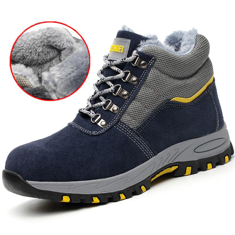 Осенне-зимние высокие защитные ботинки для мужчин, рабочие ботинки с защитой от ожогов, ботинки со стальным носком, защитные ботинки для строительства, устойчивые к проколам