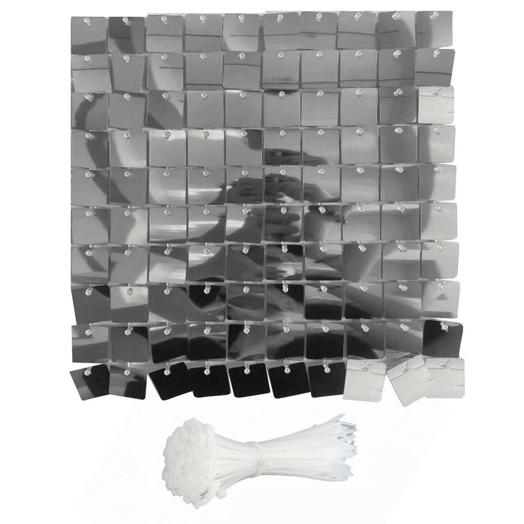 24PCS Shimmer Wall Panels Translucent Frame Shiny Sequin Backdrop Panel for Wedding Birthday Stage Decoration 30x30CM