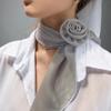New Silk Scarf Women Fashion Shawl Silk Handkerchief Foulard Small Neck Scarf Long Flower Neckerchief