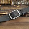 3.8Cm Wide American Handmade Retro Men'S Belt, The First Layer Of Pure Cowhide, Old Steel Buckle Genuine Leather Jeans Belt