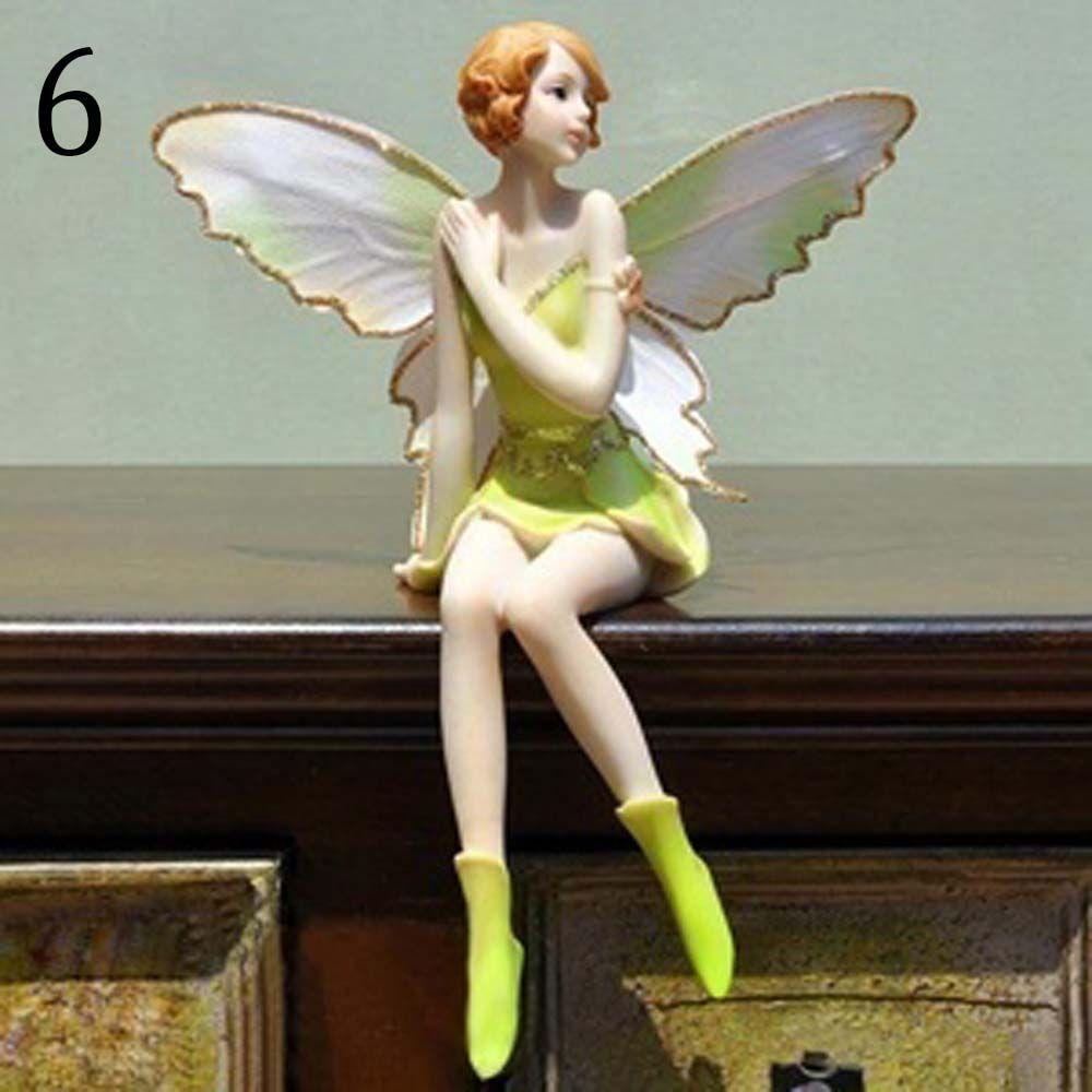 Girl DIY Garden Home Ornament Crafts Fly Fairy Car Decor Angel Figurines Miniatures Flower Fairy