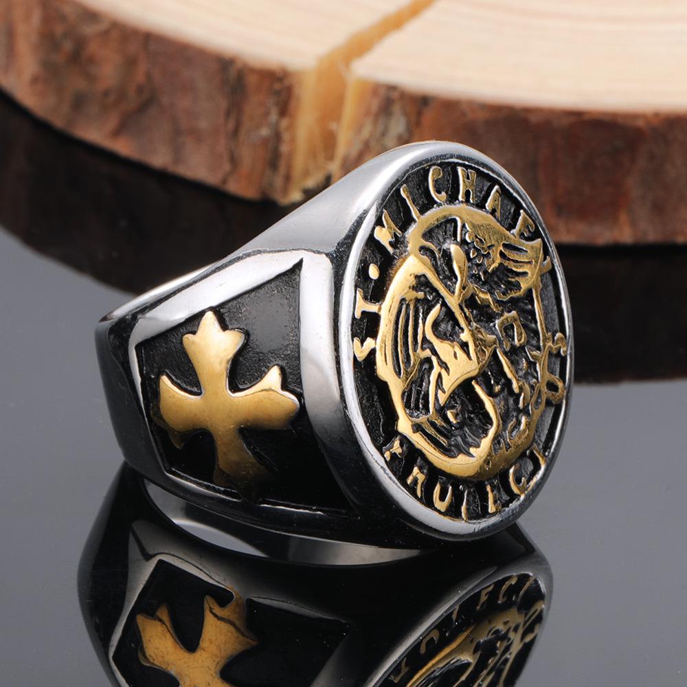 Европейско-американское ретро-кольцо для мужчин с ангелом - Смелое модное заявление