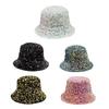 For Dazzle Color Sequins Bucket Hat Multi-Color All-match Wide Brim Bucket Hat Cool Summer Breathable Fisherman Cap Unis