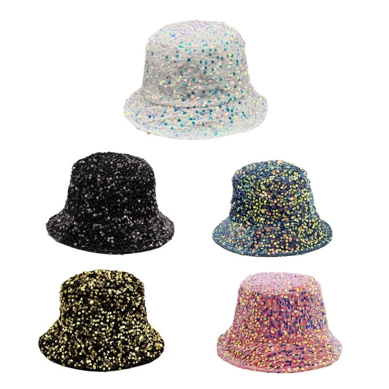 Для шляпы-ведра с пайетками Dazzle Color, многоцветной, подходящей ко всему, шляпы-ведра с широкими полями, крутой летней дышащей рыбацкой кепки, унисекс
