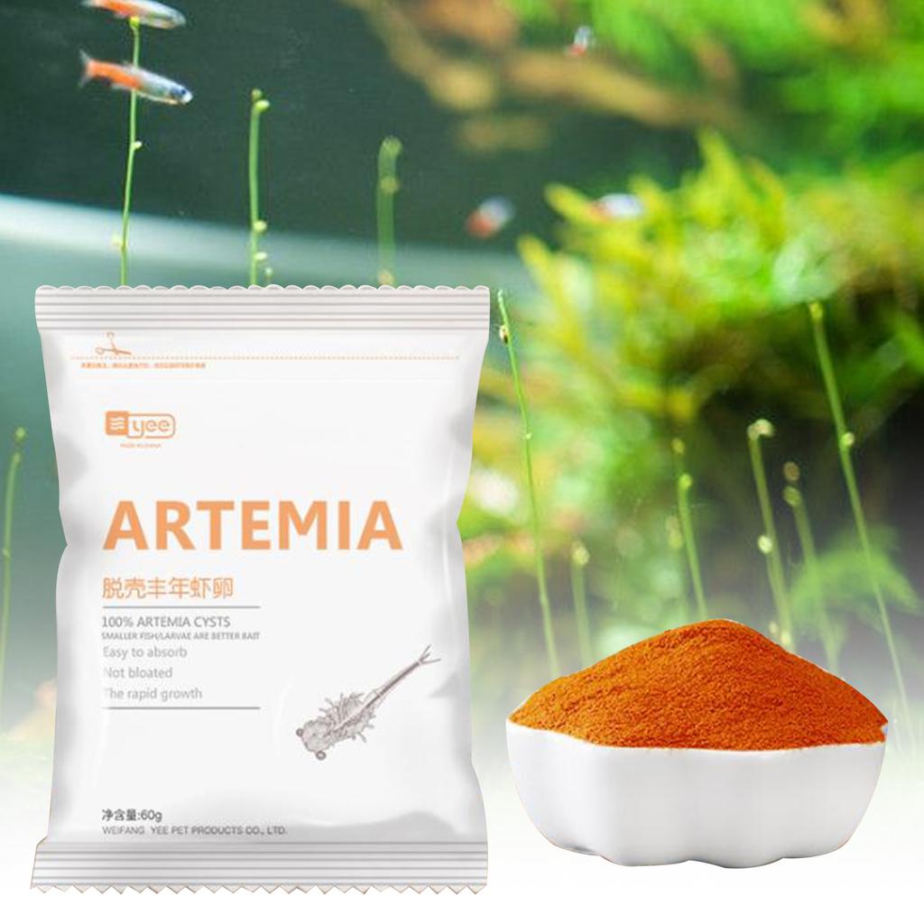 60G Aquarium Hatching Tropic Fish Food for Feeding Baby Fishes Artemia Shelling Eggs Brine Shrimp Shelling Eggfood
