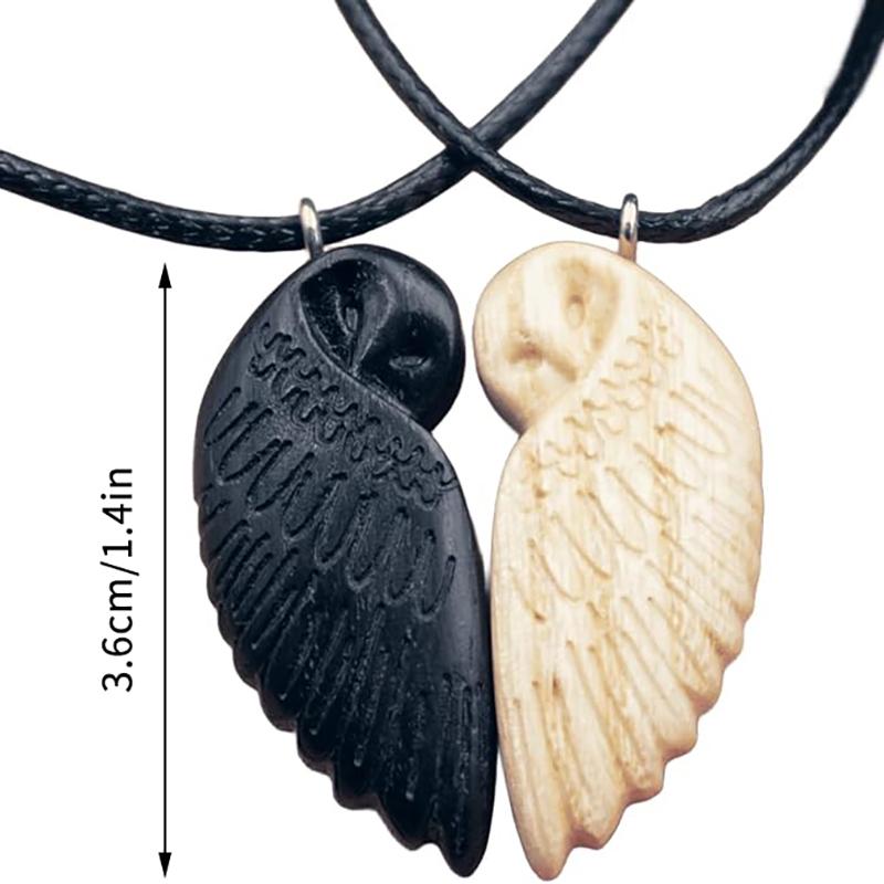 Деревянные подвески в виде совы - парное ожерелье в подарок, 2 шт., парное ожерелье-головоломка в виде совы, ожерелье с кулоном в виде совы, парное ожерелье для него и для нее