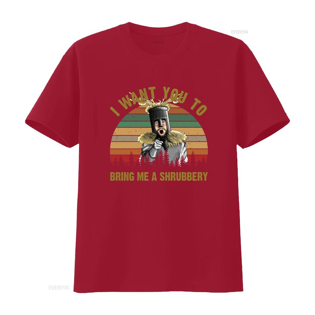 Monty Python And The Holy Grail Movie King Arthur T Shirt I Want You To Bring Me A Shrubbery Design Vintage Homme