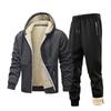 Mens Winter Fleece Tracksuit Thick Warm Hooded Sweatshirt Pants Set Casual Sportswear