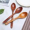 Natural Wood Spoons Wood-grained Spoon Durable Healthy Korean Japanese Chinese Spoons For Cooking Kitchen Tableware