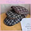 Fashionable Retro Checkered Pattern Women Casual Beret For Autumn Winter And